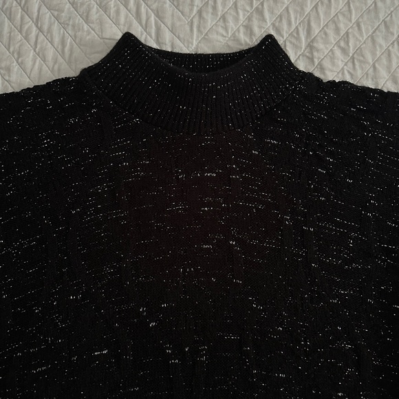 Vintage 80s Arielle Mock Neck Pullover Sweater Metallic Sparkle - Picture 7 of 8